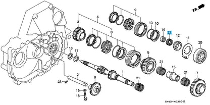 HONDA CIVIC EM1 1999-2000 Genuine Needle Bearing 37x42x14.8 91108-P21-008 OEM