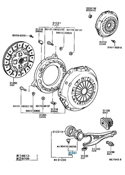 TOYOTA LEVIN TRUENO AE86 Genuine Clutch Release Bearing Hub 31231-12050 OEM