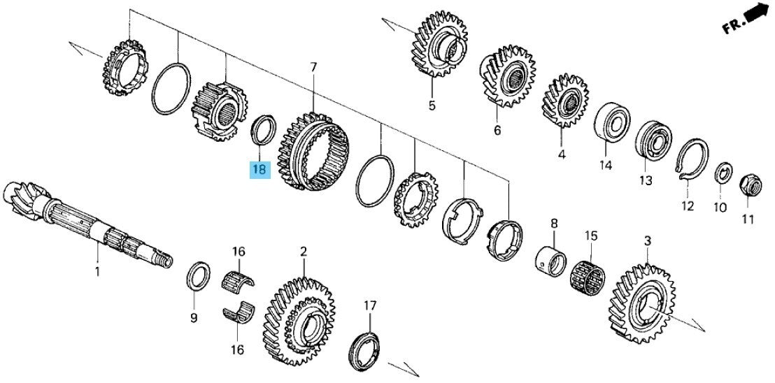 HONDA CR-X DEL SOL EG2 94-97 Genuine Friction Damper (Second) 91212-P21-008 OEM