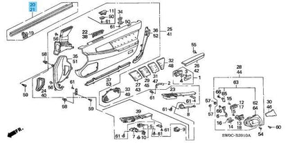 ACURA NSX NA1 NA2 1996-2005 Genuine Door Inner Weatherstrip Right & Left Set OEM