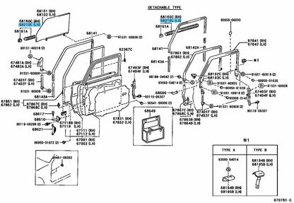 TOYOTA LAND CRUISER PRADO Genuine Front Door Glass Weatherstrip Assy Outer LH