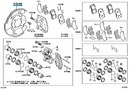 TOYOTA 4RUNNER GX470 03-09 Genuine  Cover Disc Brake Dust Front Left Side OEM