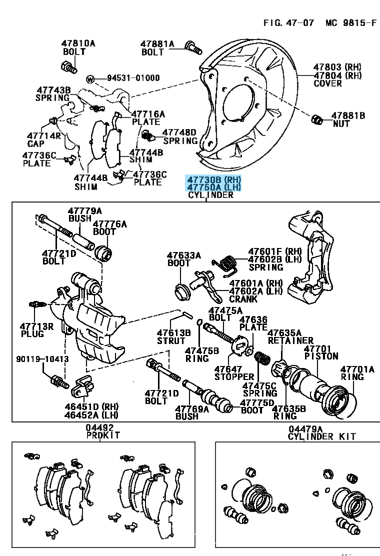 TOYOTA LEVIN TURENO AE86 Genuine Rear Disc Brake Cylinder Assy Right & Left Set