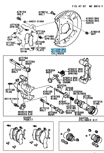 TOYOTA LEVIN TURENO AE86 Genuine Rear Disc Brake Cylinder Assy Right & Left Set