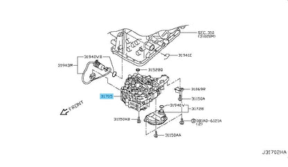 NISSAN ROGUE S35 2008-2009 Genuine QR25DE CVT Control Valve Assy 31705-1XF1A OEM