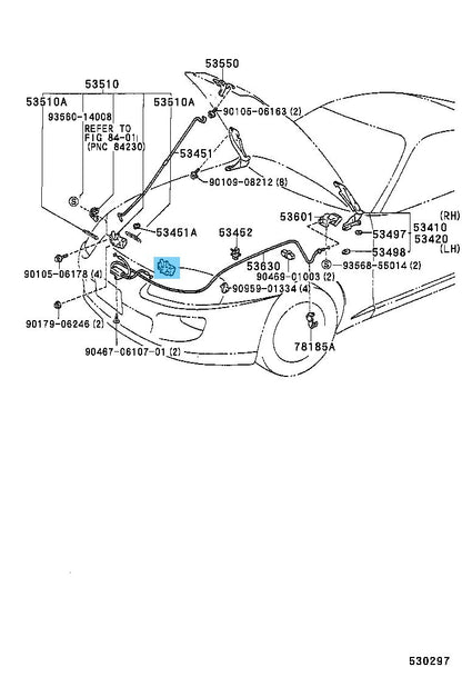 TOYOTA SUPRA JZA80 1993-1998 Genuine Hood Lock Assy LH 53510-14250 OEM