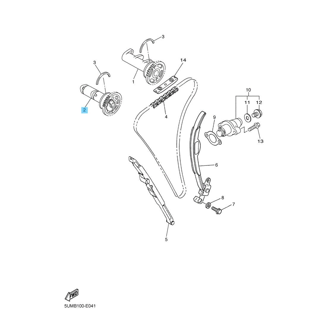 YAMAHA WR250F 2007-2009 2011-2013 Genuine Camshaft Assy No.2 5UM-12180-20-00