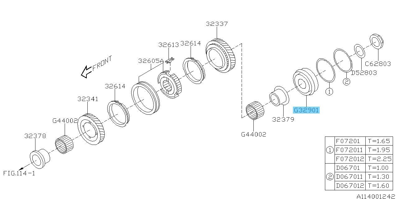 SUBARU IMPREZA WRX STI GDB GVF '04-14 Genuine 5TH-6TH Gear Roller Bearing OEM