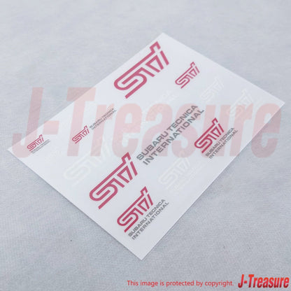 SUBARU Genuine STI Transfer Decals 11 Kinds 13 pcs A6 Size STSG14100200 OEM