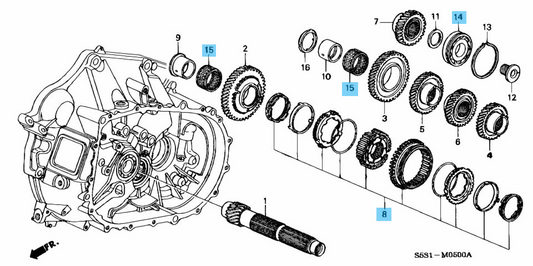 HONDA ACCORD CU2 Genuine 6M/T Synchronizer (1-2) Sleeve Set & Bearing Set OEM