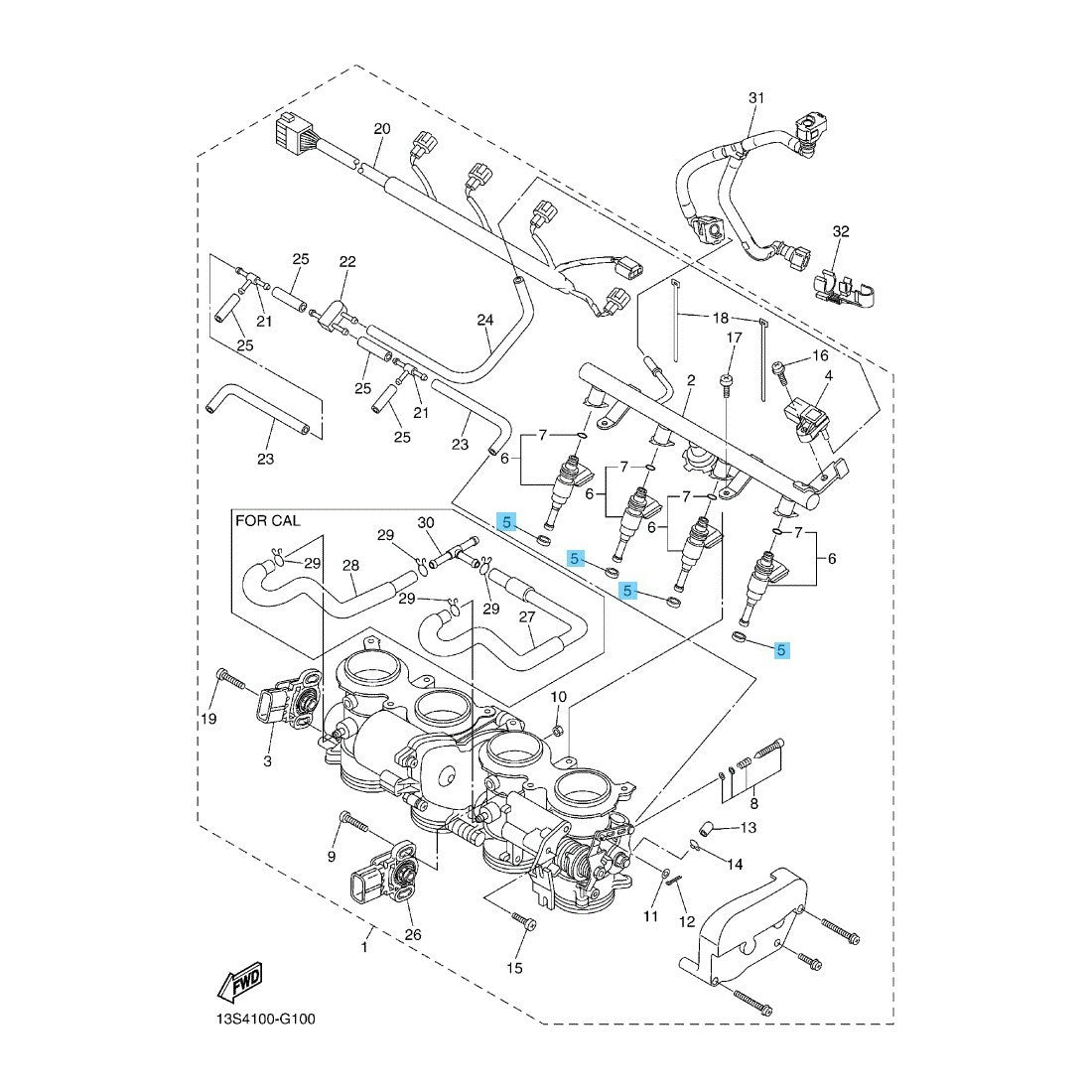 YAMAHA YZF-R6 '06-20 Genuine Manifold Gasket 8FP-13556-00-00 x4 Set OEM