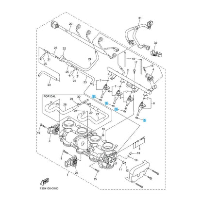 YAMAHA YZF-R6 '06-20 Genuine Manifold Gasket 8FP-13556-00-00 x4 Set OEM