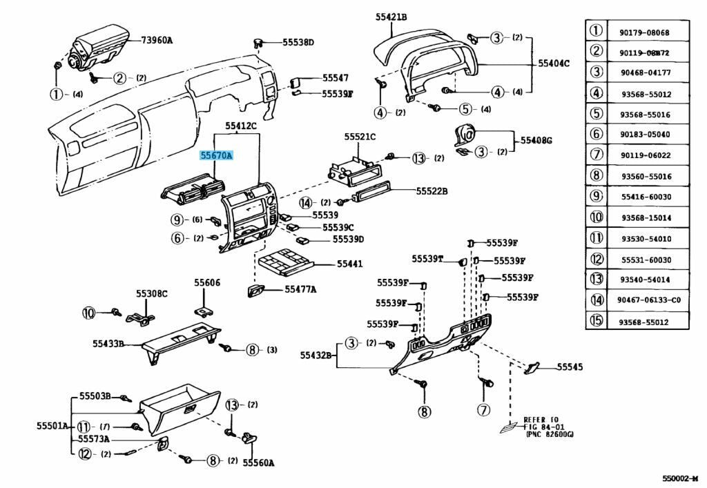 TOYOTA LAND CRUISER PRADO KDJ90 Genuine Instrument Panel Center Register Assy