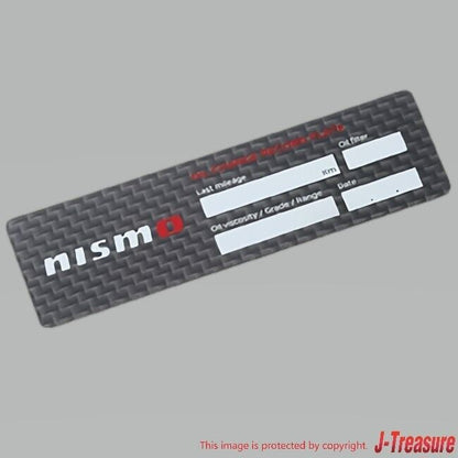 NISSAN GT-R NISMO Genuine Carbon Oil Change Plate Sticker Badge KWA5A60K00 OEM