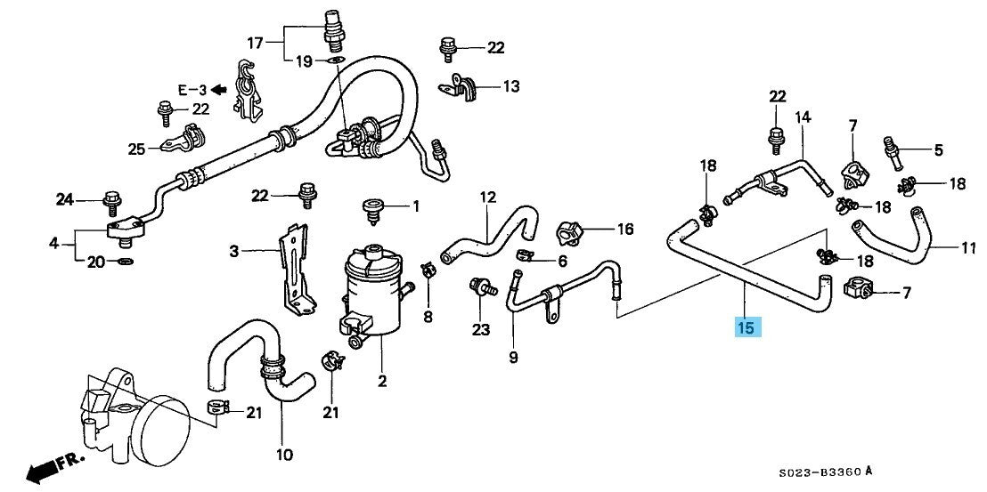 HONDA CR-V RD1 RD2 97-01 Genuine Power Steering Joint Return Hose 53739-S04-950