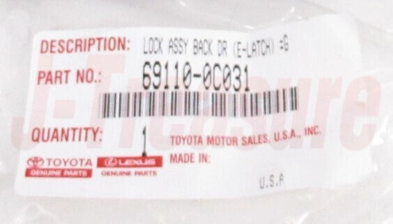 TOYOTA SEQUOIA USK6# 08-22 Genuine Back Door Tailgate Lock W/O Power 69110-0C031