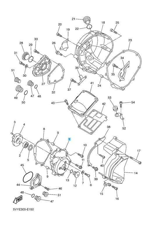 YAMAHA FZ1 2006-2014 Genuine Crankcase Cover 5VY-15411-00-00 OEM