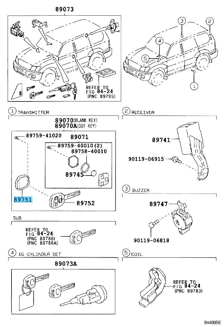 LEXUS LX470 UZJ100 2005-2007 Genuine Transmitter Housing Cover 89751-48031 OEM