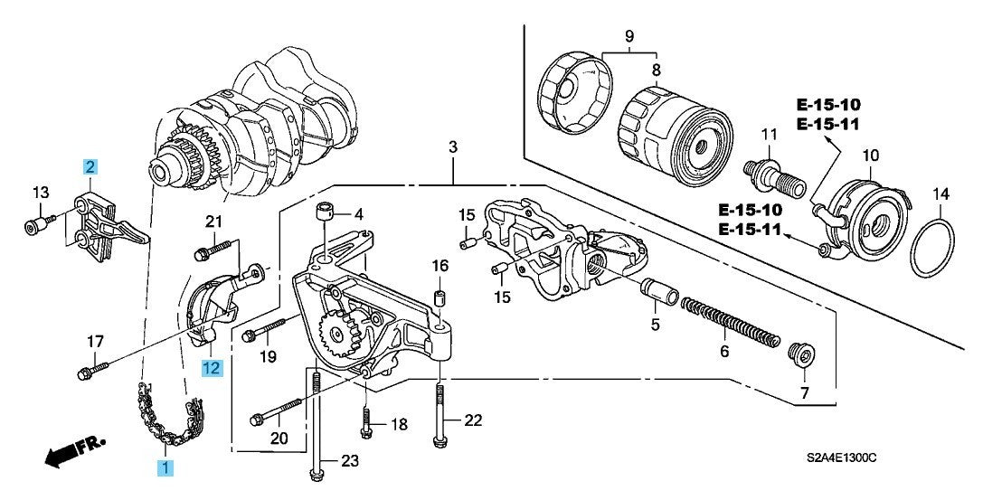 HONDA S2000 AP1 AP2 '00-09 Genuine Oil Pump Chain & Guide & Tensioner Set OEM