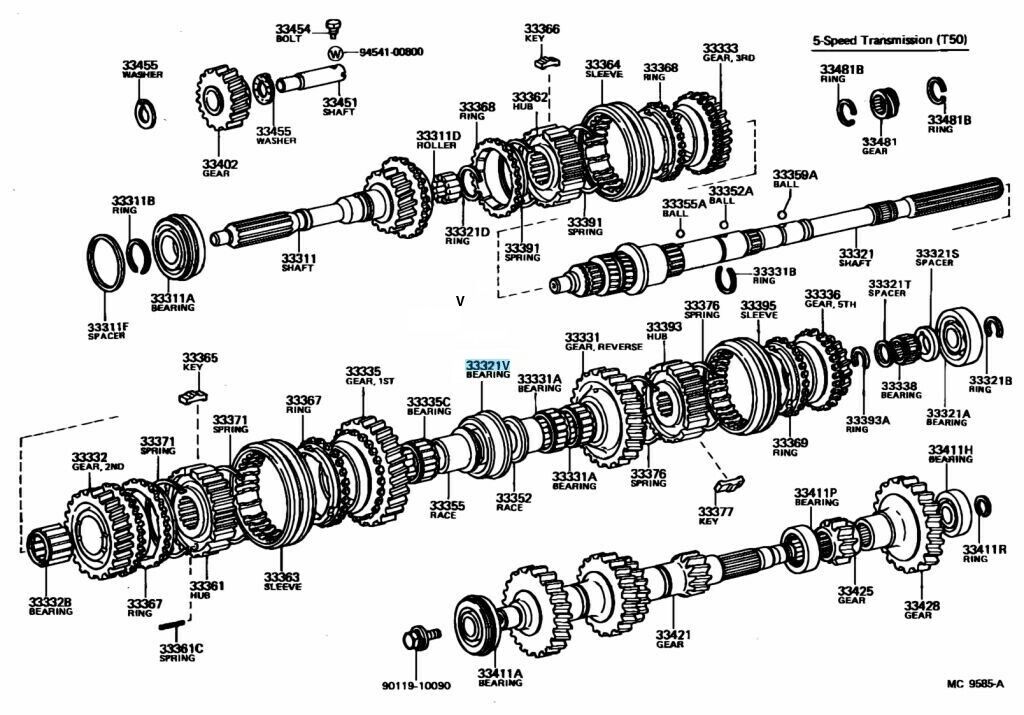 TOYOTA LEVIN TRUENO AE86 T50 Mission Genuine Bearing Output Shaft 9036930027 OEM