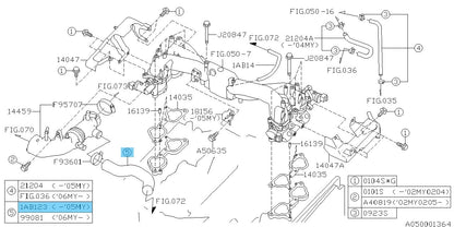 SUBARU IMPREZA WRX STI GDB 2002-2005 Genuine Vacuum Hose 99071AB123 OEM