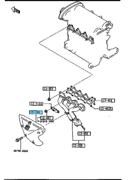 MAZDA MX-5 MIATA NA NA8C 1990-1993 Genuine Heat Shield B61P-13-380D OEM