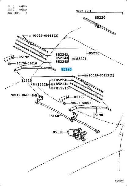 TOYOTA LAND CRUISER FZJ80 HDJ80 HZJ80 RHD Genuine Front Wiper Arm RH OEM