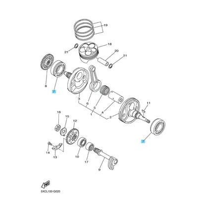 YAMAHA YZ250F 2001-2025 Genuine Crankshaft Bearing 93306-20648-00 x2 Set OEM