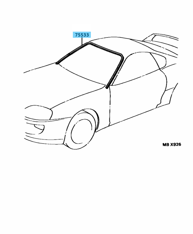TOYOTA SUPRA JZA80 93-98 Genuine Front Windshield Outside Molding 7553314190 OEM