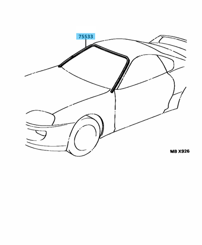 TOYOTA SUPRA JZA80 93-98 Genuine Front Windshield Outside Molding 7553314190 OEM