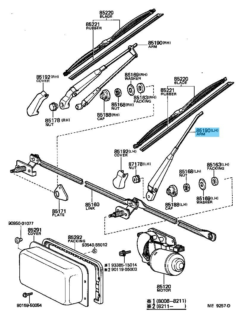 TOYOTA LAND CRUISER BJ4# 80-84 Genuine Windshield Wiper Arm 85190-9030 RHD