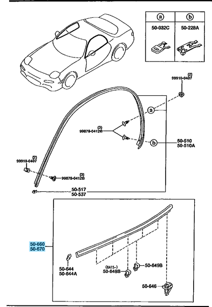 MAZDA RX-7 RX7 FD3S Genuine Front Door Belt Line Molding Right & Left Set OEM