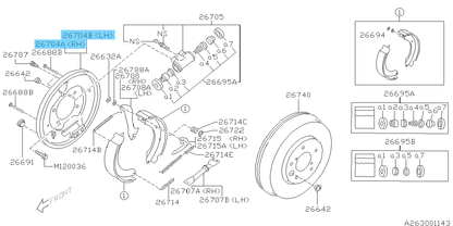 SUBARU LEGACY BH5 00-09 Genuine Rear Brake Splash Shield RH & LH Set OEM