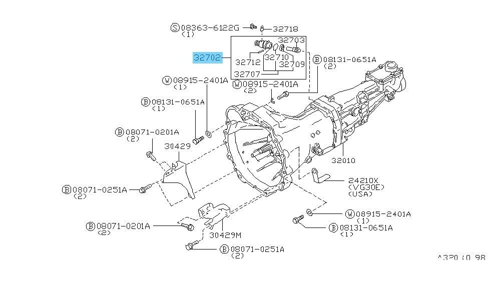 NISSAN 200SX S12 CA20E 85-88 Genuine Speedometer Pinion Assy 32702-58S21 OEM