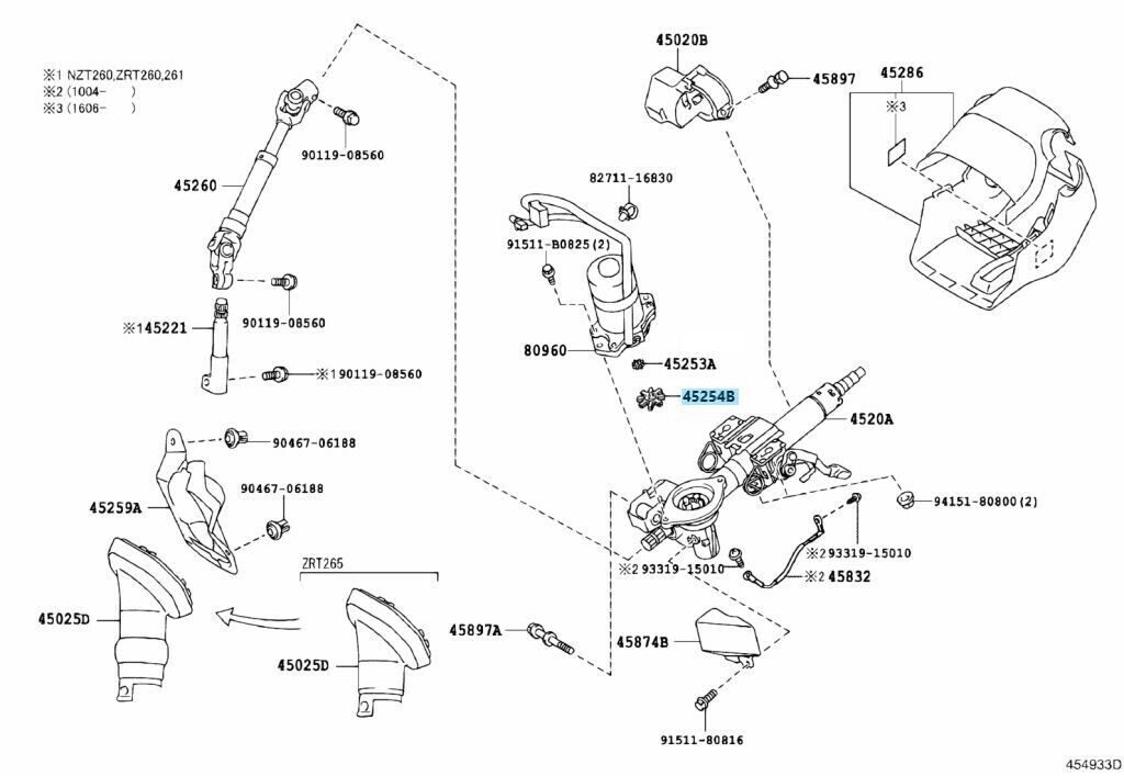 TOYOTA LEXUS Genuine Damper Electric Power Steering Motor Shaft 45254-28040 OEM