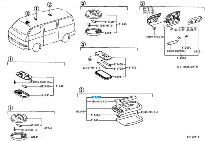 TOYOTA HIACE RZH10# RZH11# LH1## Genuine Room Lamp Bulb No.1 90981-11046 OEM
