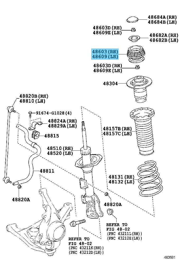 TOYOTA PRIUS C NHP10 '12-18 Genuine Front Suspension Support Sub Assy RH or LH