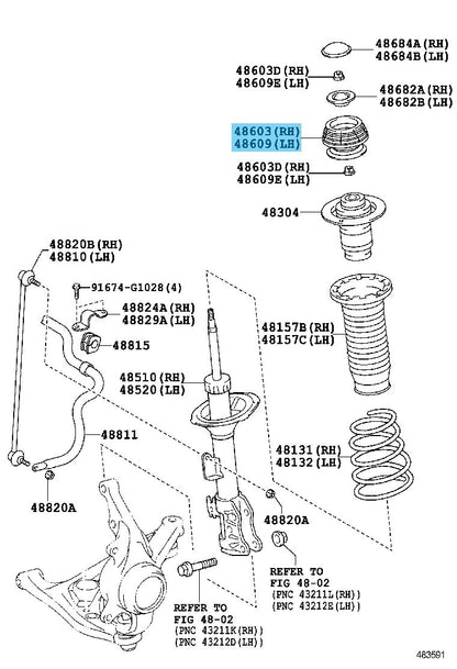 TOYOTA PRIUS C NHP10 '12-18 Genuine Front Suspension Support Sub Assy RH or LH