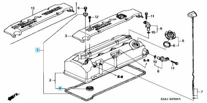 HONDA S2000 S2K AP1 F20C AP2 F22C Genuine Valve Cover Gasket Tube & Seal Set OEM