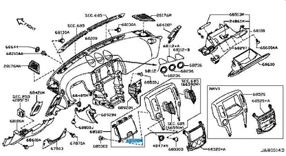 NISSAN 370Z Z34 2009-2020 Genuine Center  Cluster Lid 68250-1EA0A OEM