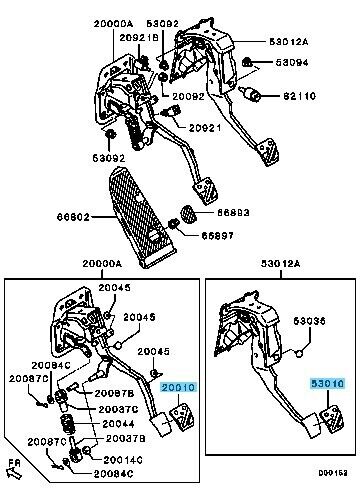 MITSUBISHI LANCER EVO 10 CZ4A Genuine Accel & Brake & Clutch Pedal Pad Set OEM