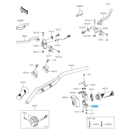 KAWASAKI KLX110/R '02-25 KLX110R L '21-25 Genuine Throttle Case Lower 32099-0045