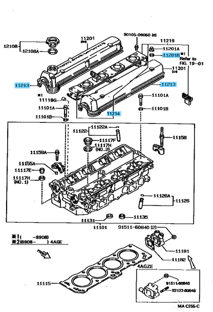 TOYOTA LEVIN TRUENO AE86 4A-GE Genuine Cylinder Head Valve Cover Gasket Set OEM