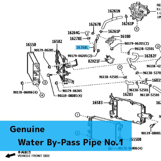 TOYOTA LEXUS GX550 VJA252 Genuine Water By-Pass Pipe No.1 16268-70090 OEM