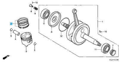 HONDA CRF80F 04-09 11-13 Genuine Piston Ring Set Standard 13011-GN1-A41 OEM