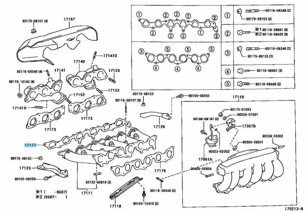 TOYOTA 1JZ-GTE 1JZGTE Genuine Intake Manifold To Head Gasket 17177-88400 OEM