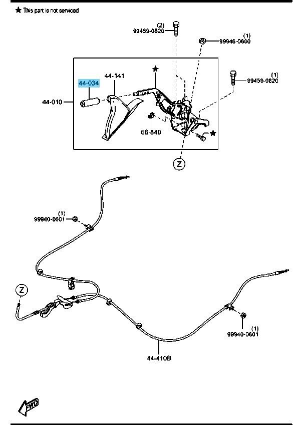 MAZDA MAZDA3 BL 2011-2013 Genuine Leather Park Brake Lever Cap BFD1-44-034 OEM