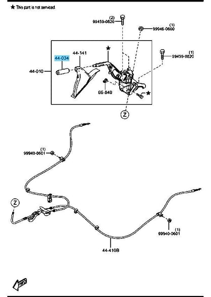 MAZDA MAZDA3 BL 2011-2013 Genuine Leather Park Brake Lever Cap BFD1-44-034 OEM