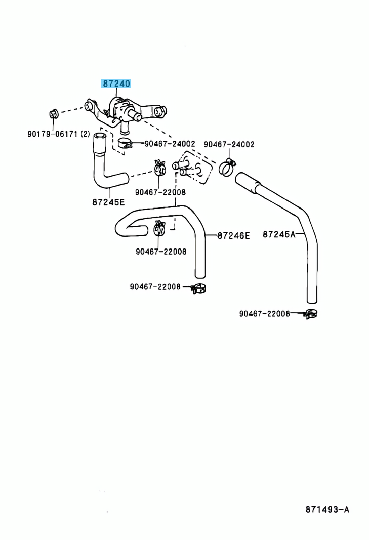 TOYOTA LEXUS LS400 UCF20 97-00 Genuine Heater Water Control Valve 8724050090 OEM