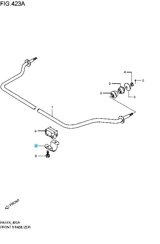 SUZUKI ALTO WORKS HA21S 94-98 Genuine Fr/ Stabilizer Bracket 42441-70B00 x2 Set